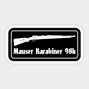 German Mauser 98k carbine in white frame Sticker